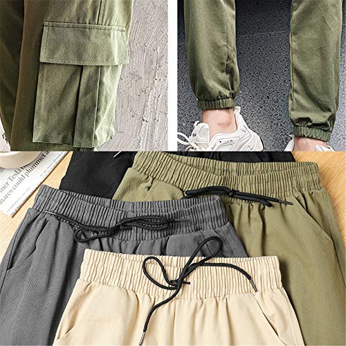 Andongnywell Women's Hiking Pants Pocket Quick-Drying Drawstring Jogger Light Running Ankle Capri Canvas Pants (Army Green,Small) #TOP5