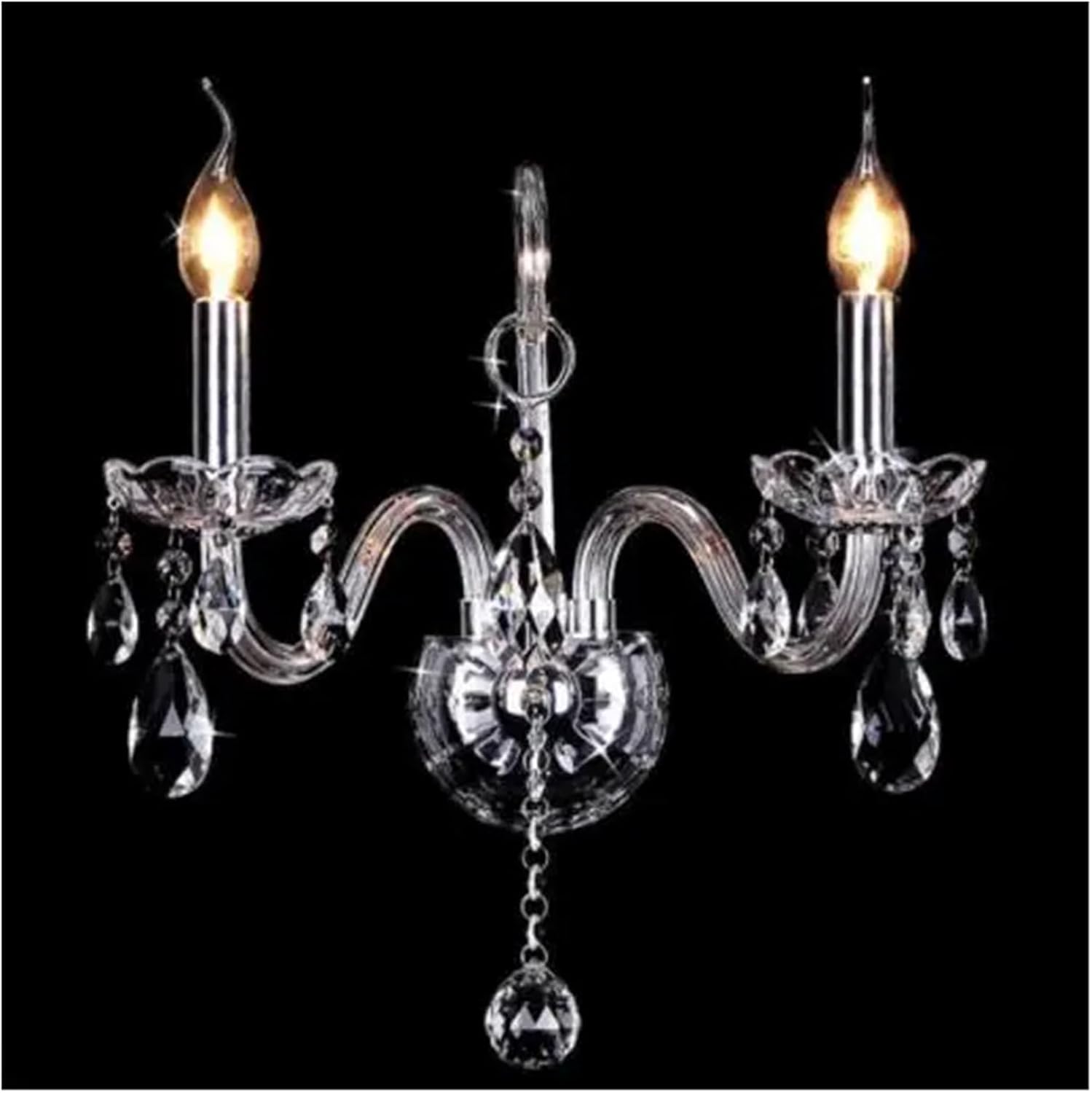 European Style Multi-Arms Crystal Chandelier LED Wall Lamp, E14, Modern Elegant Design for Home Decor