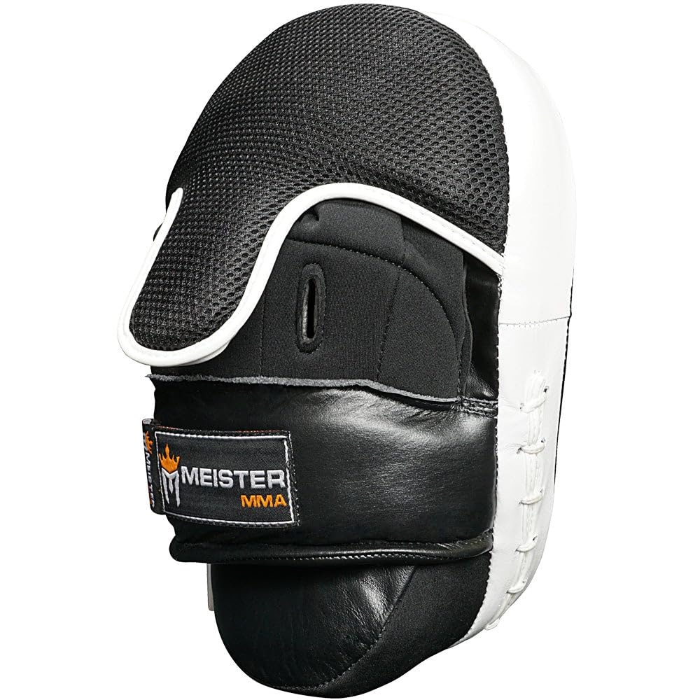 Meister Cowhide Leather Curved Focus Mitts w/ Wrist Support (Pair) by Meister MMA