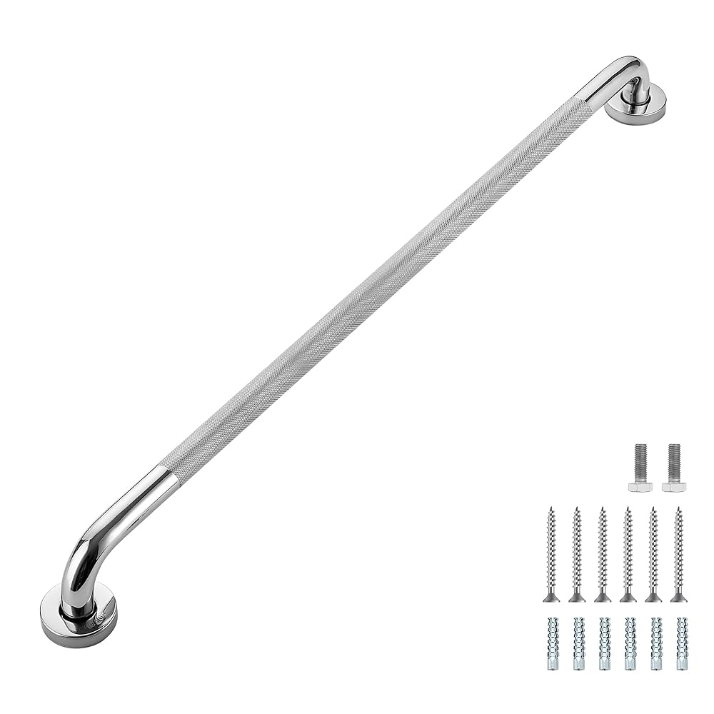 Grab Bars for Shower, 1 Pack 32-Inch Anti Slip Shower Handles for Elderly, Safety Shower Grab Bar, Stainless Steel Handicap Grab Bars for Bathroom (Polished Nickel 1 Diameter)
