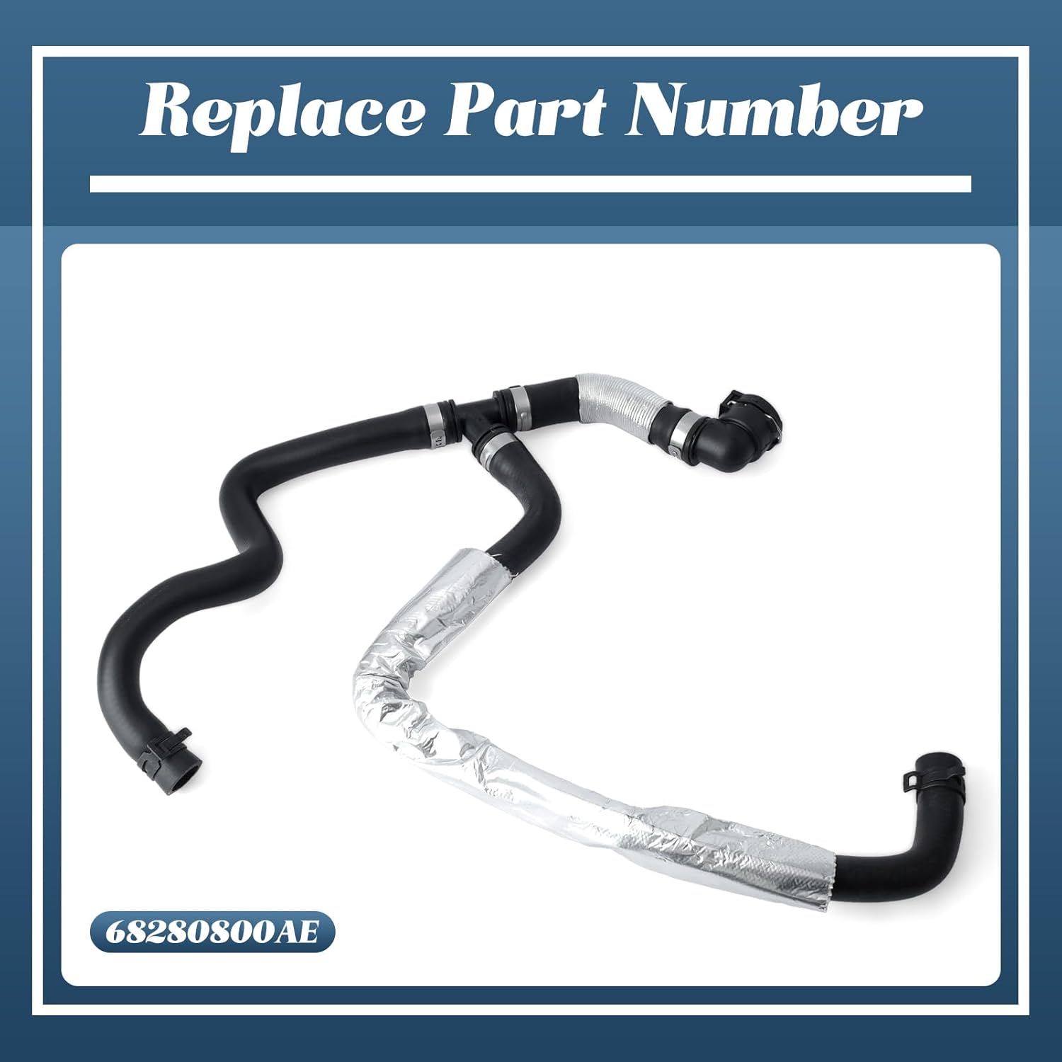 68280800AE Radiator Coolant Bottle Outlet Hose Compatible with Jeep Wrangler 4 Cyl 2.0L 2018 2019 2020 2021 2022 2023 2024, Expansion Tank (Lower) Coolant Hose