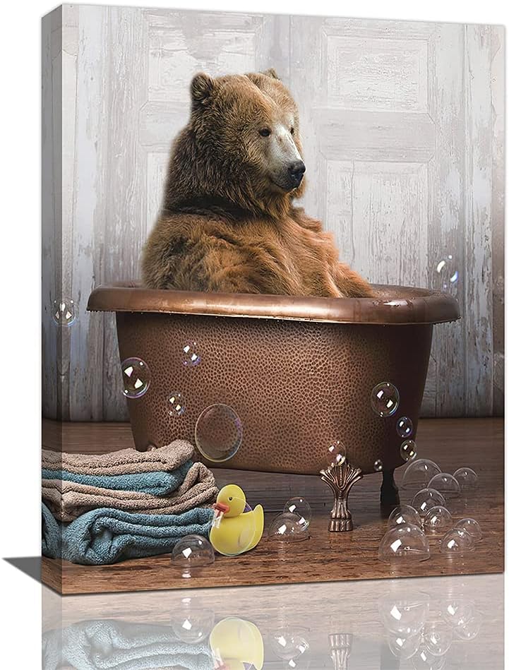 Bathtub Bear Art Bear Pictures Bear In A Bathtub Art Animal In Bathtub Wall Art Bathtub Pictures Wall Decor Bathroom Bear Pictures Wall Decor Bear Pictures For Bathroom 16x20 Inch