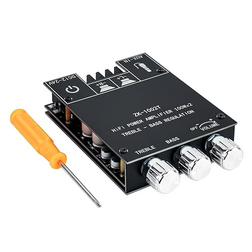 ZK-1002T 100W+100W Bluetooth Amplificador Junta con Control de agudos y graves 2.0 Canal estéreo AMP Junta para altavoces pasivos DIY cine en casa