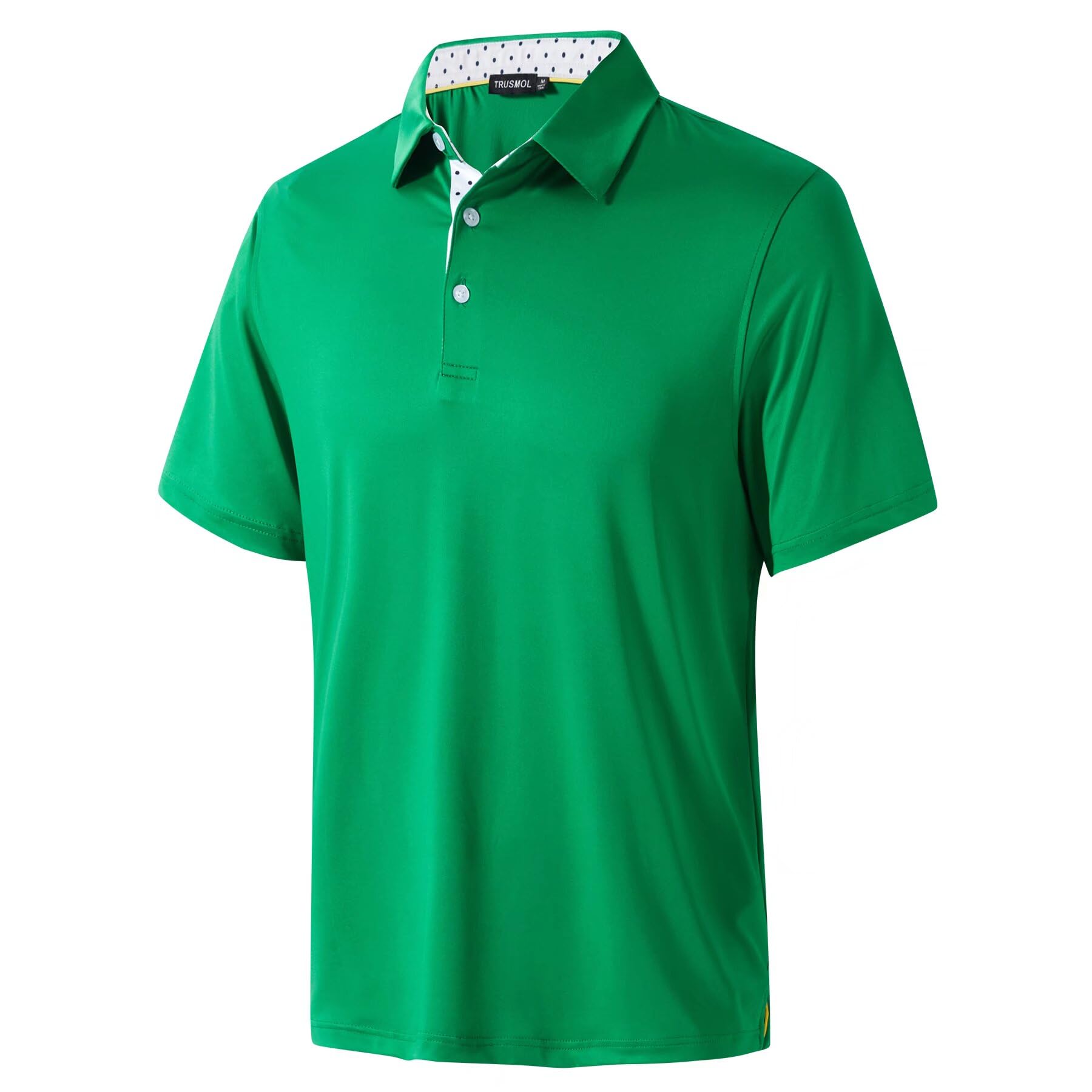 TRUSMOL Mens Golf Shirts Dry Fit Short Sleeve Casual Performance Solid Collared Polo Shirts for Men