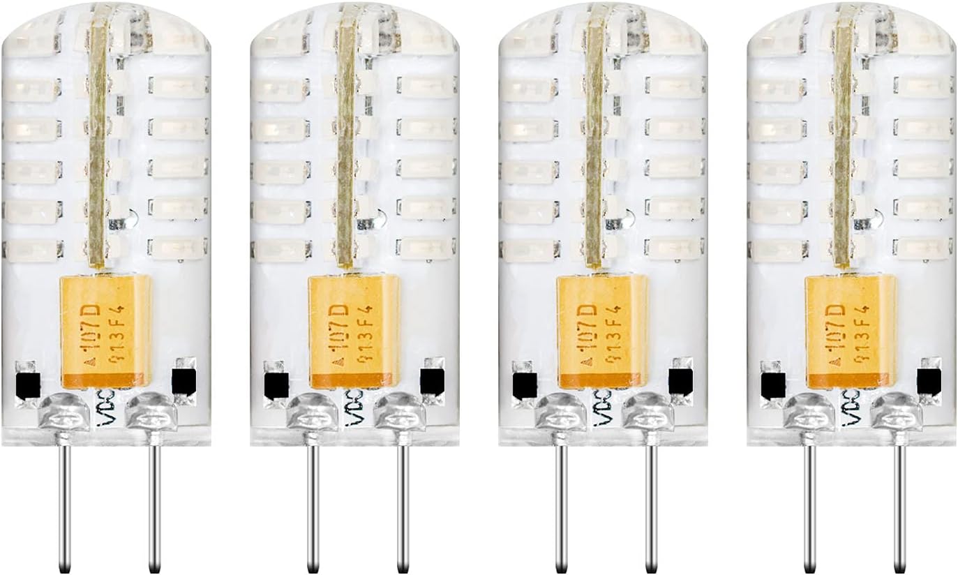 TZHILAN Blue G4 LED Light Bulb 12V AC/DC 2W 48×3014 SMD 20W Halogen Bulb Equivalent, Capsule Spotlight Lamps for Landscape Decorative Lights Holiday Celebration Pack of 4