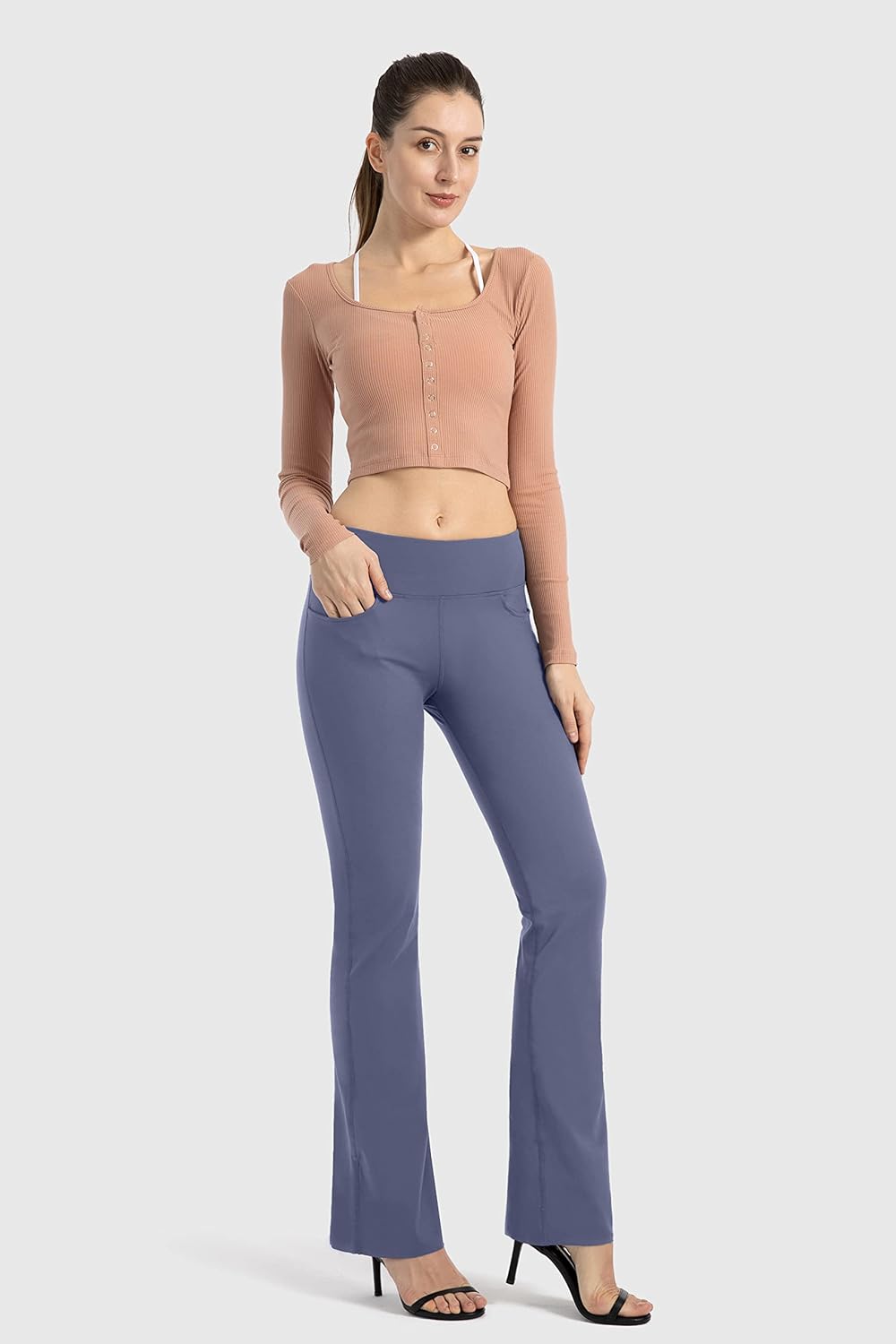 G Gradual Women's Yoga Pants with Pockets Flare Leggings High Waist Yoga Dress Pants Tall Bootcut Casual Work - Image 5