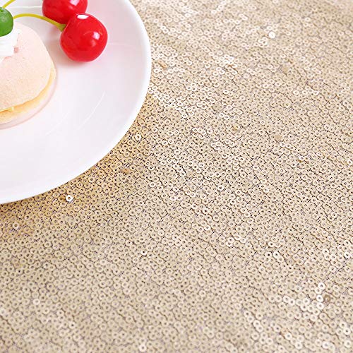 Trlyc 5Pcs 12 By 108-Inch Champagne Sequin Tablerunner #TOP5
