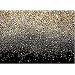 SJOLOON Black and Gold Backdrop Gold Spots Backdrop Vinyl Photography Backdrop Vintage Background for Family Birthday Party Newborn Studio Props 11547(8x6FT)