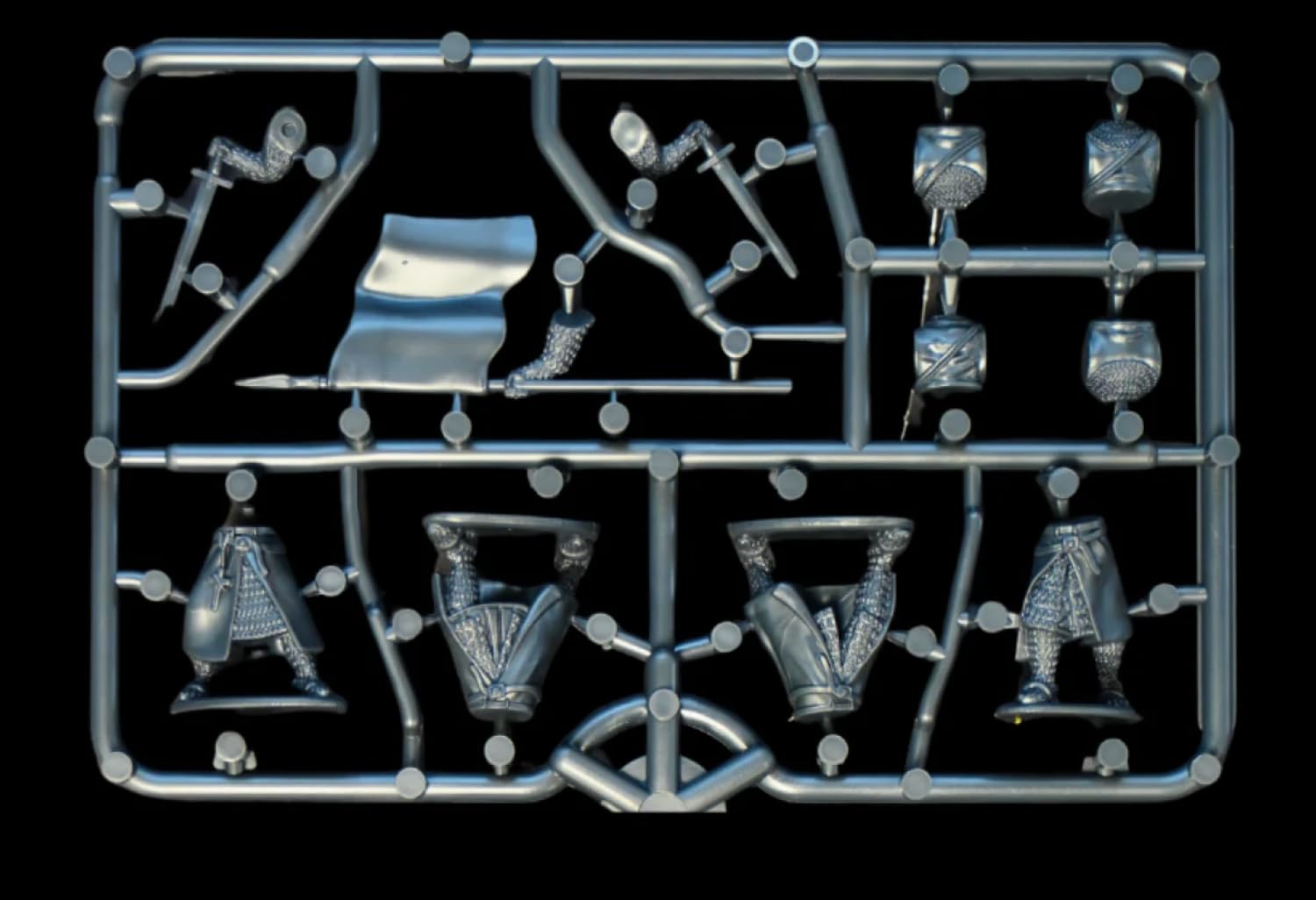 Wargames Atlantic, The Age of Chivalry, Foot Knights Command (1150-1320), Miniaturen im Maßstab 28 mm