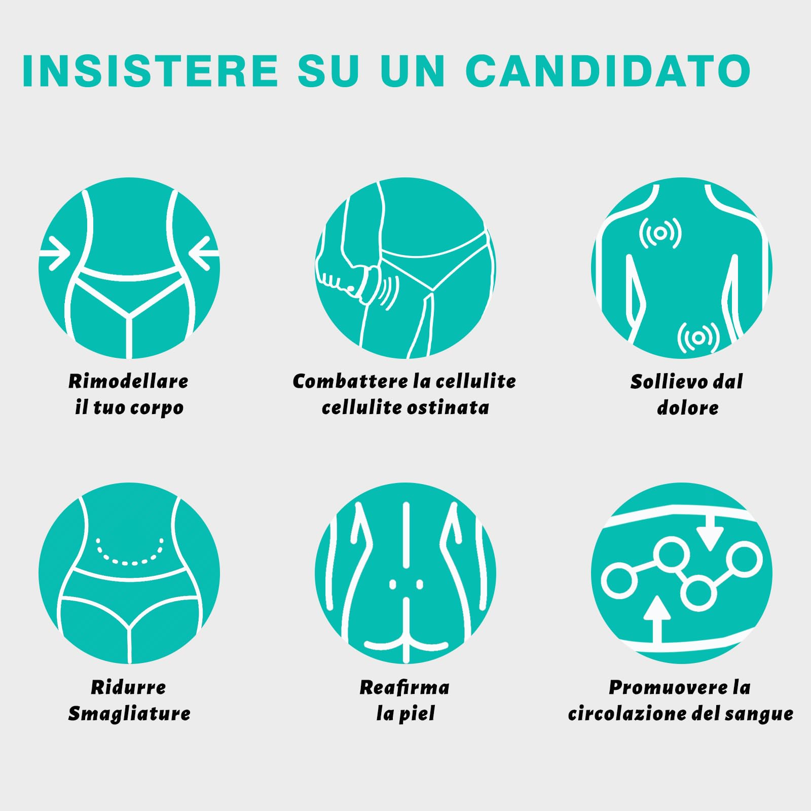 Massaggiatore Anticellulite Elettrico, Massaggiatore Cellulite, per Sollievo dal Dolore Fatica e Rigidità Muscolare, Modella Braccia, Pancia, Fianchi ed Interno Coscia
