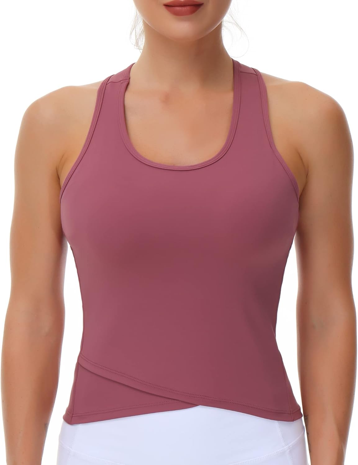THE GYM PEOPLE Womens' Racerback Workout Tank Tops with Built in Bra Sleeveless Slim Fit - Image 3