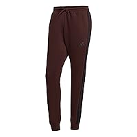 adidas Uomo Essential Three Stripes Fleece Pant, Shadow Brown/Black