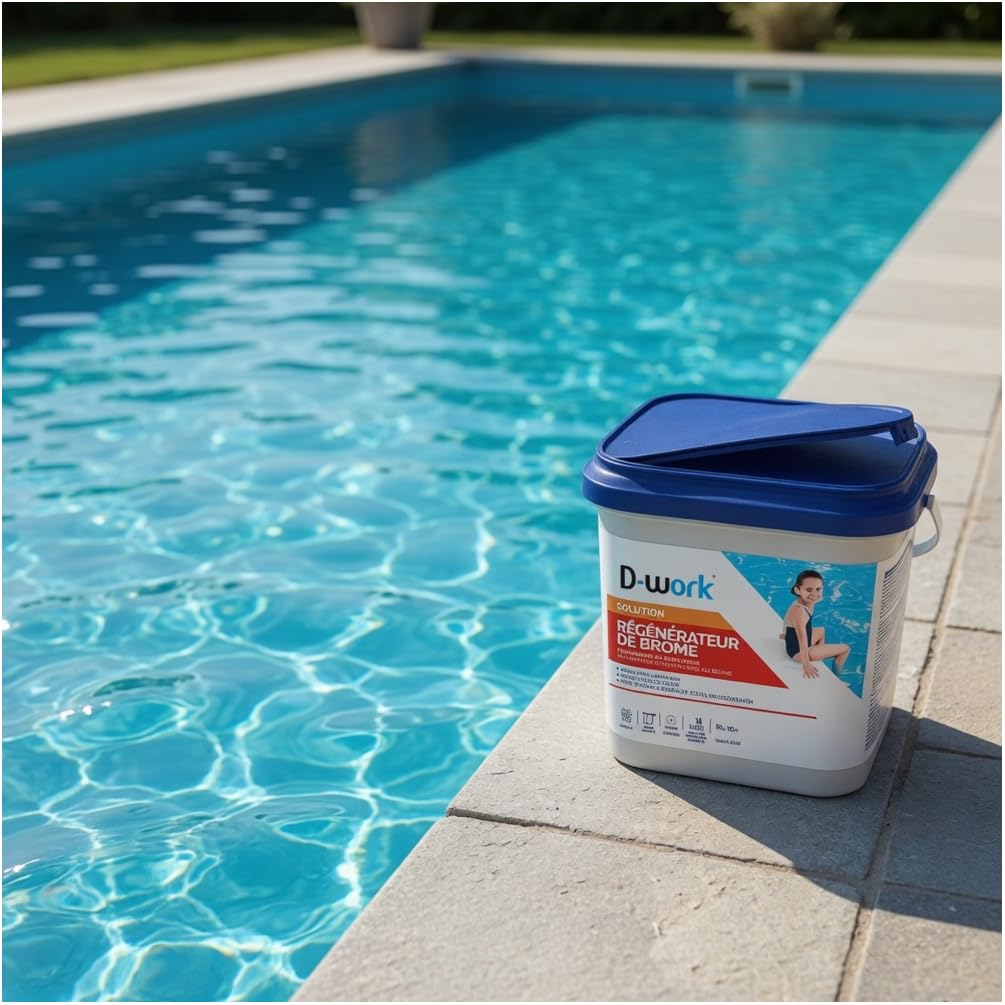 Régénérateur de Brome 5 kg - Traitement Piscine et Spa - Purification Efficace et Durable - D-Work