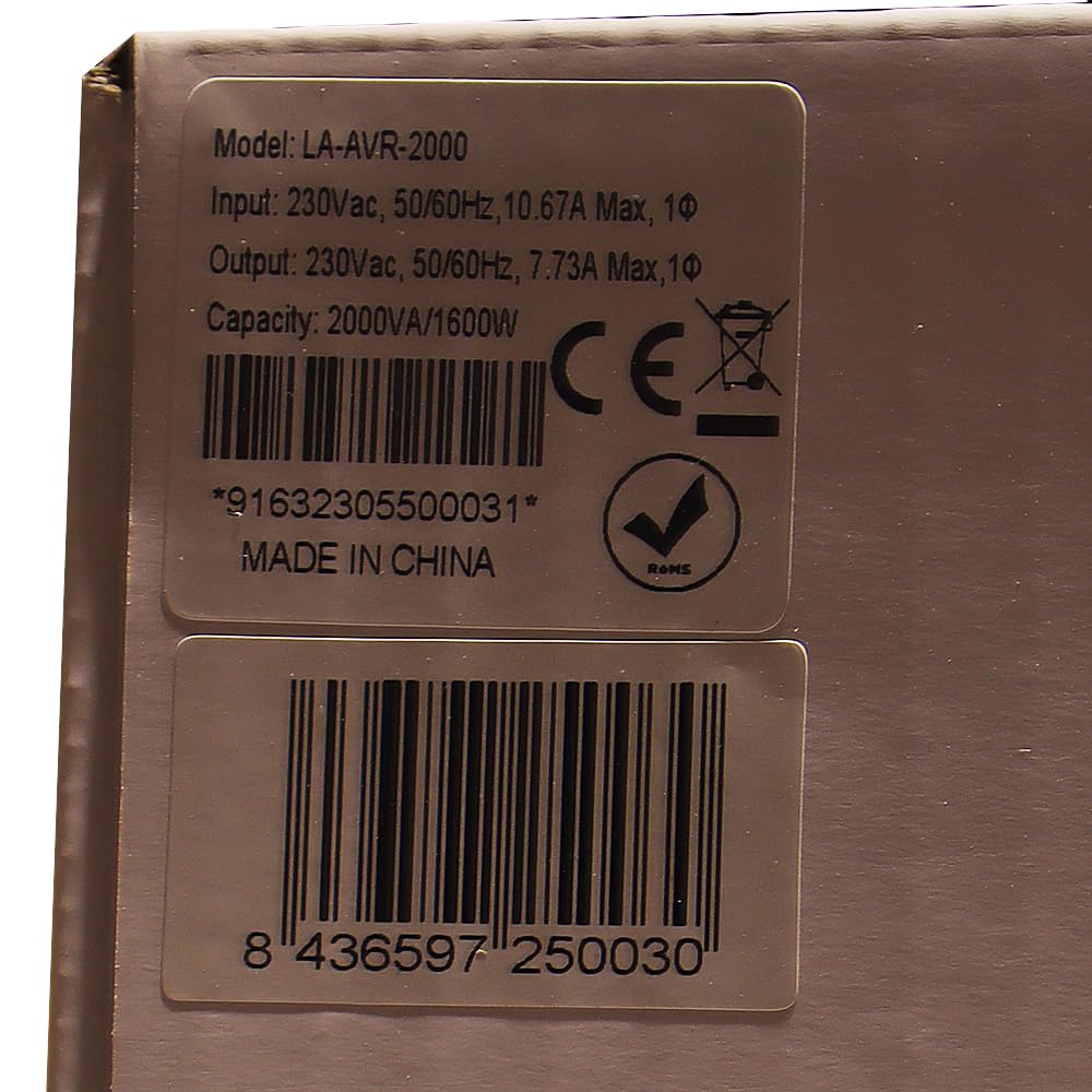 Lapara LA-AVR-2000 AVR Regulador de Voltaje 2000VA 1600W