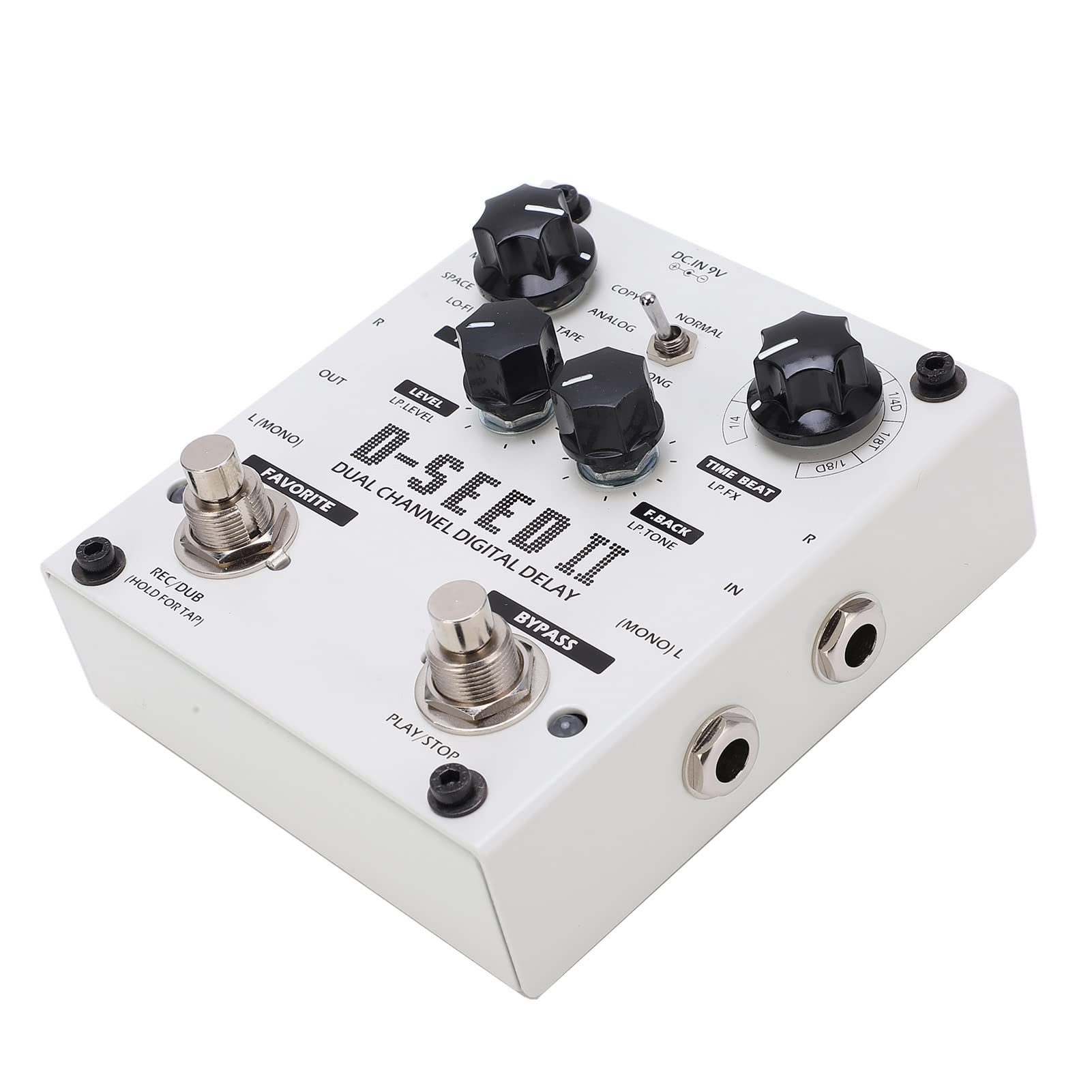 Pongnas Dwukanałowy pedał Efektów Delay z 8 Trybami i funkcją Looper, 2000MS DC9V Stompbox dla Gitarzystów
