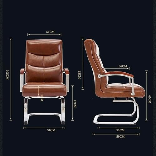 Miniatura 2 de Silla de computadora ergonómica ajustable para oficina ejecutiva con borde de asiento de cascada, cuero regenerado (E)