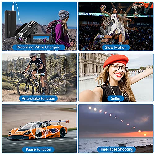 Video Camera 2.7K Camcorder 42MP 18X Digital Camera Video Camera for YouTube 3.0inch Flip Screen Camcorder Vlogging Camera with Remote Control and Two Batteries…