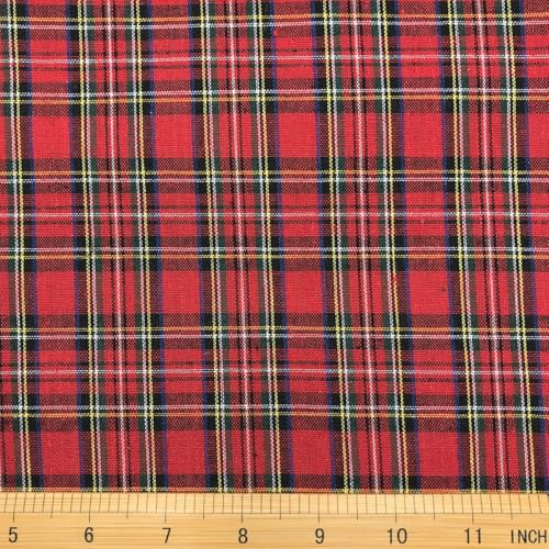 Red Christmas Plaid Fabric 4oz for Festive Craft...