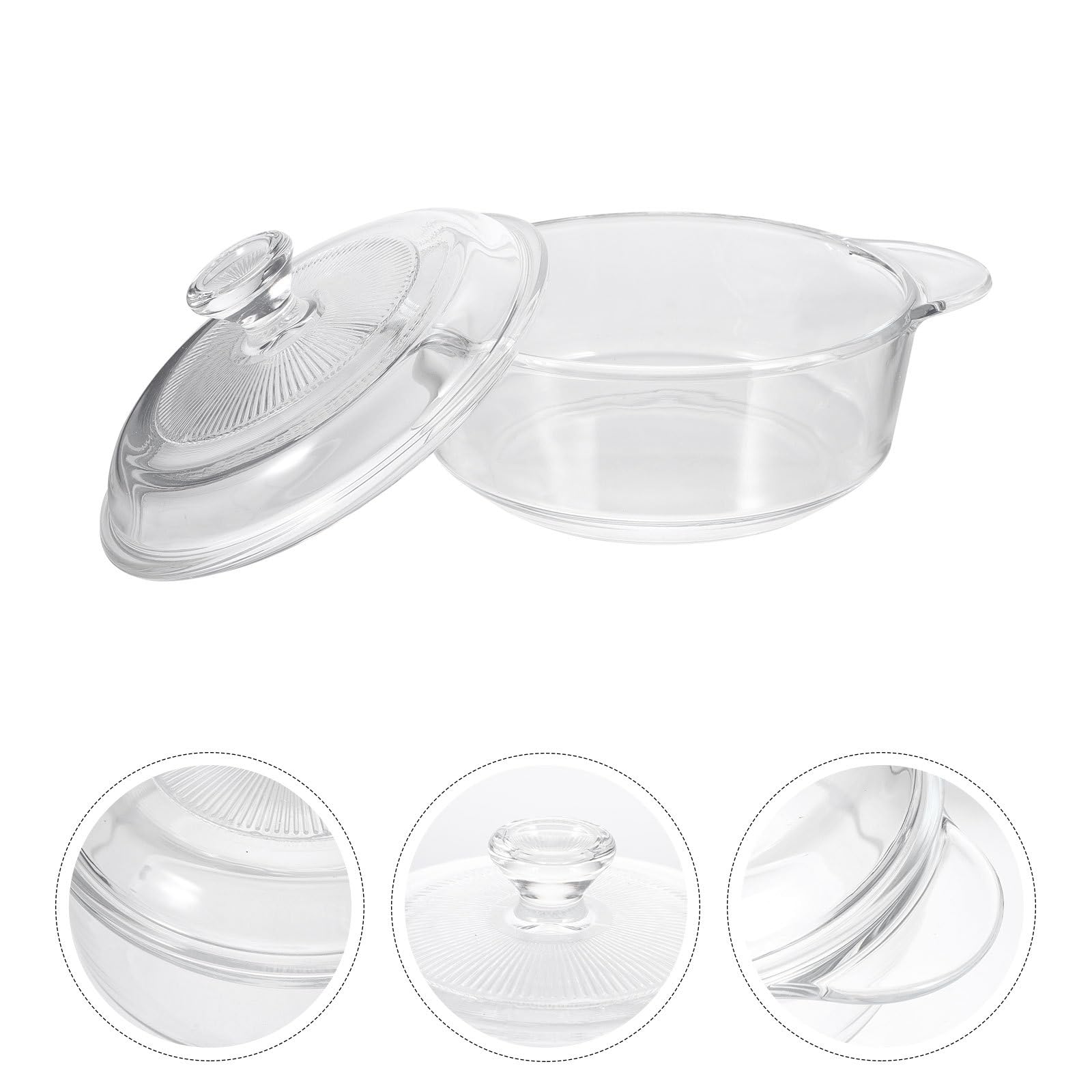 Hitzebeständiger Glas Suppentopf Mikrowellengeeignet mit Deckel 1l zum Kochen von Instant Nudeln und Gemüse Sicherer Glasnudeltopf für Zuhause