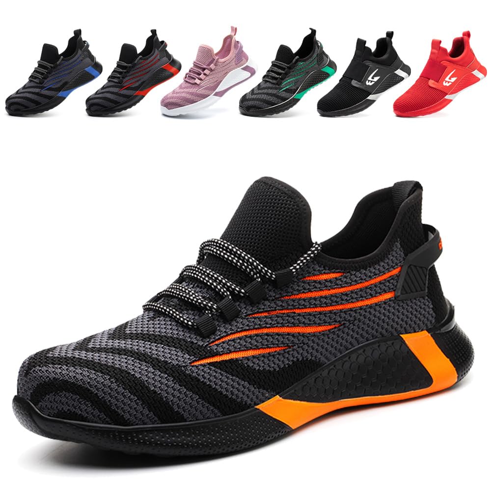Scarpe Antinfortunistiche Uomo Punta in Acciaio Scarpe da Lavoro Leggero Traspiranti Antiscivolo Scarpe da Cantiere Donna