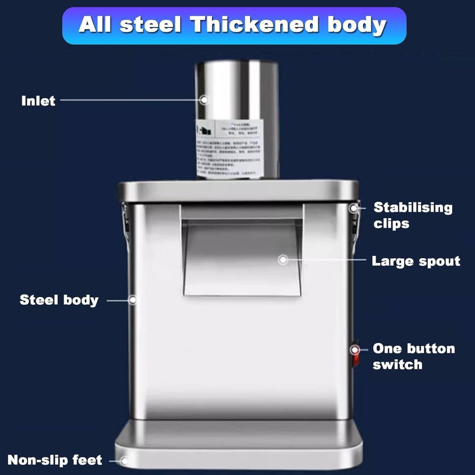 Electric Veggies Chopper Dicing Machine, Stainless Steel Electric Vegetable Slicer, French Fry Cutters Machine for Restaurants Kitchen - with