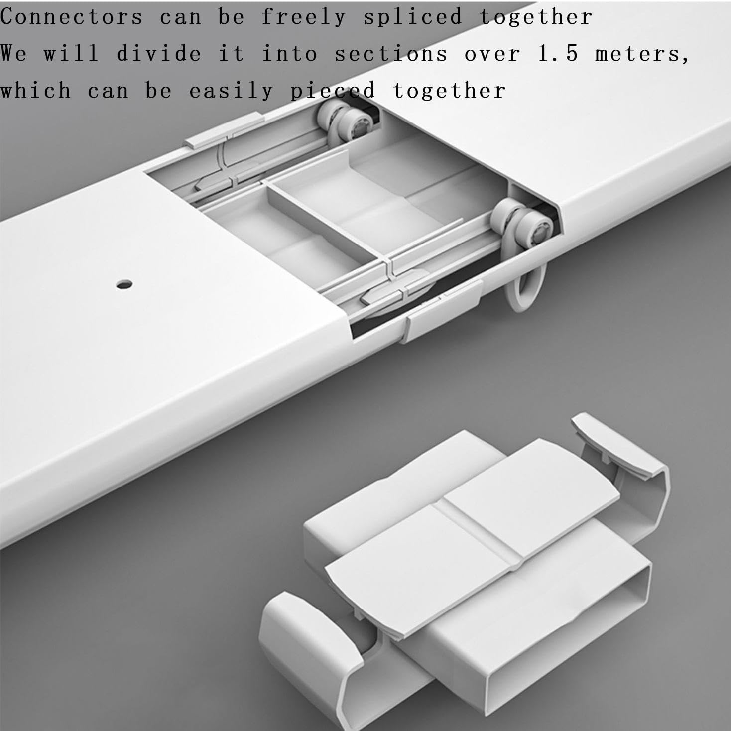 Nano Cicha szyna do montażu sufitowego ze stopu aluminium, luksusowe wytrzymałe karnisze do salonu i sypialni (rozmiar: 2,2 m/7,2 ft/87 cali)