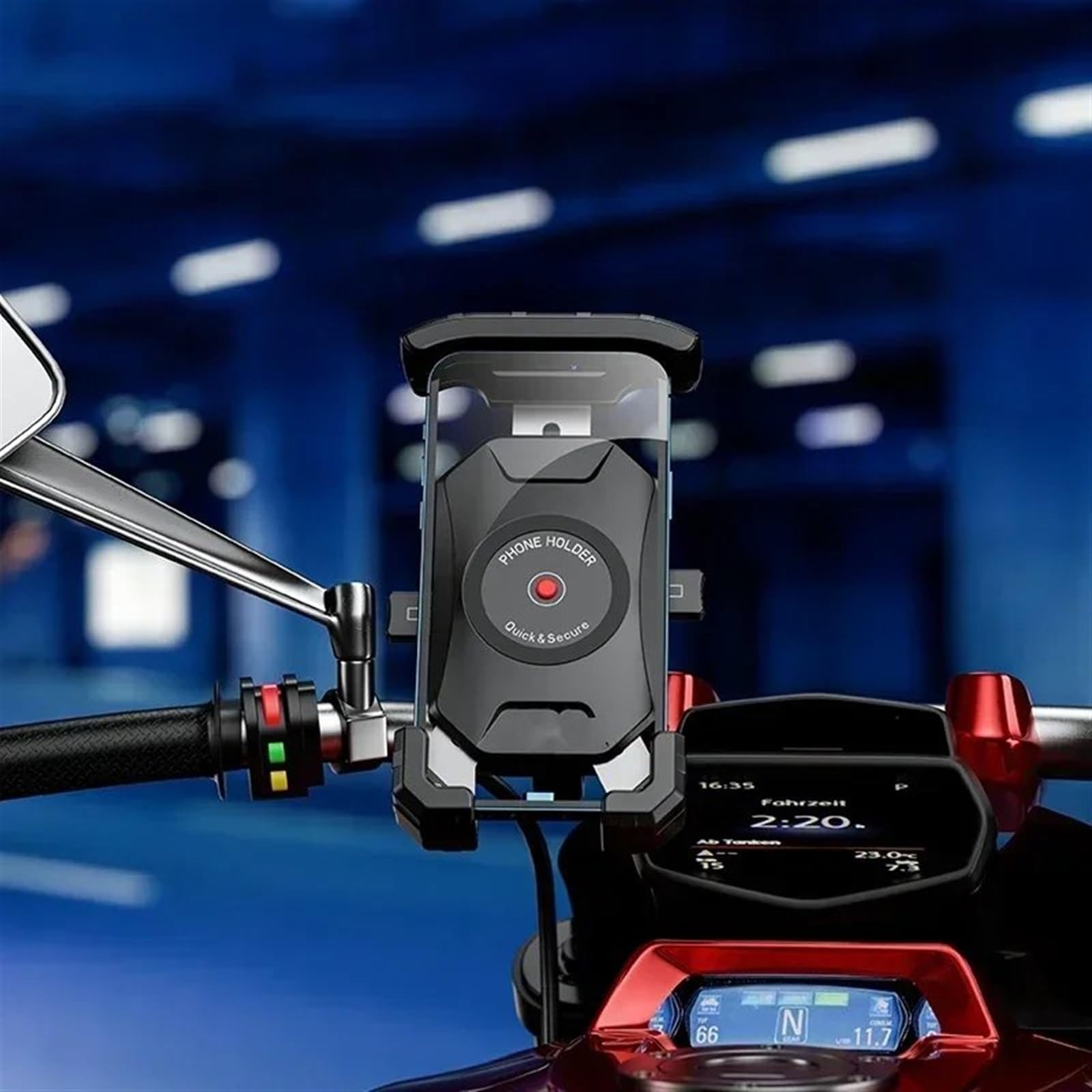 Support Telephone Velo Support Téléphone GPS Vélo Moto Clip Support Téléphone Portable pour Moto Support Antidérapant Support Antichoc Telephone Moto Rotation