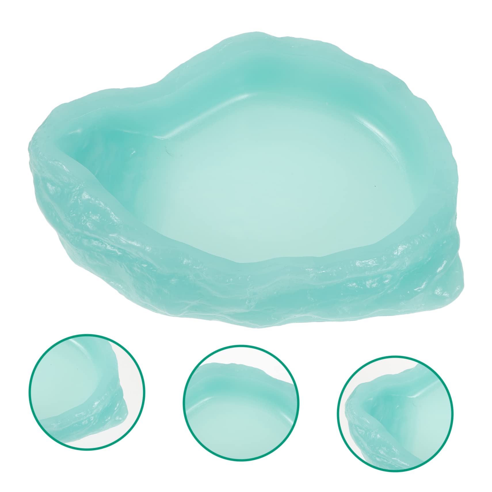 Plato Alimentador Luminiscente para Reptiles Tazón para Comida y Agua para Tortugas Resistente La Alimentación Nocturna