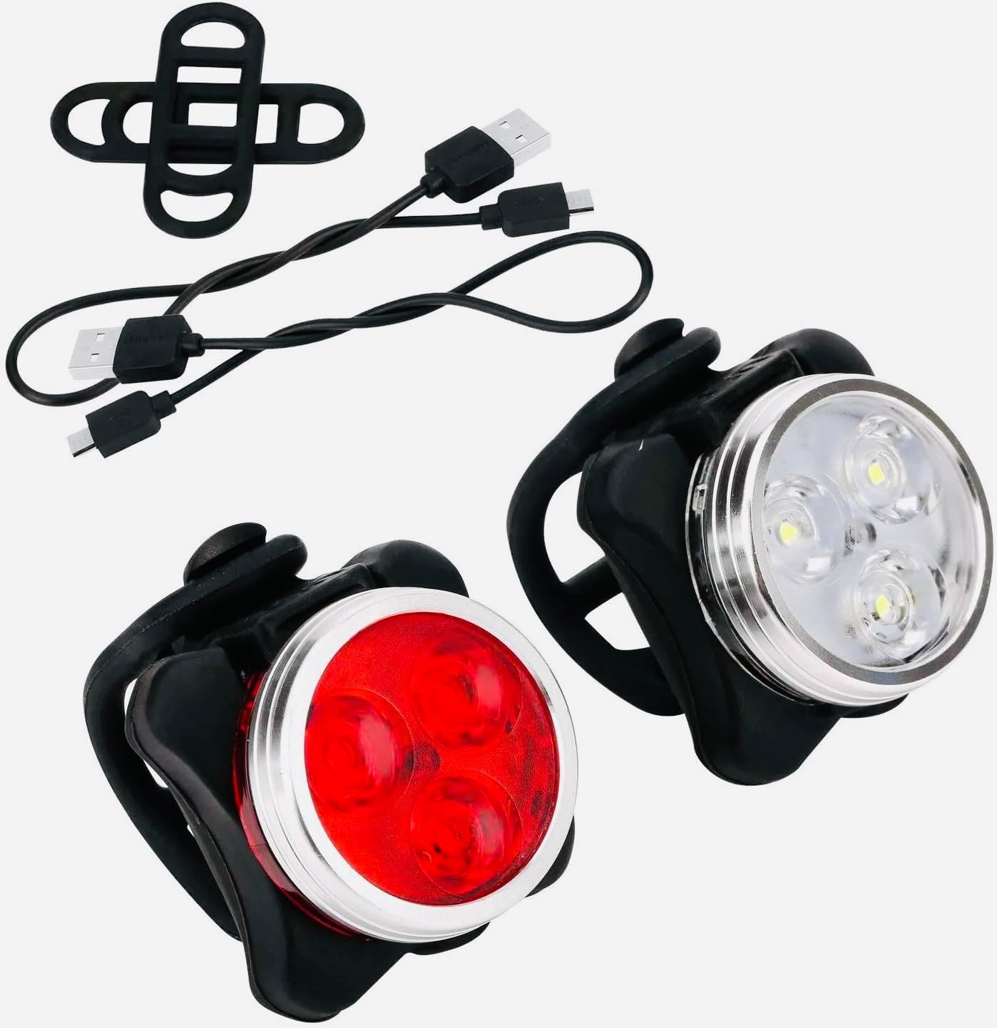 USB Rechargeable Bike Light Set