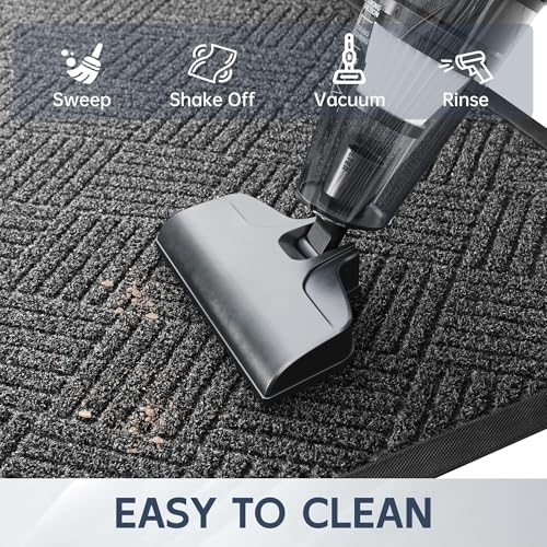 Front Door Mat, 5' x 3' Heavy Duty Indoor Outdoor Doormat, Non-Slip Backing Welcome Mats for Entryway, Low Profile, Commercial Door Mats