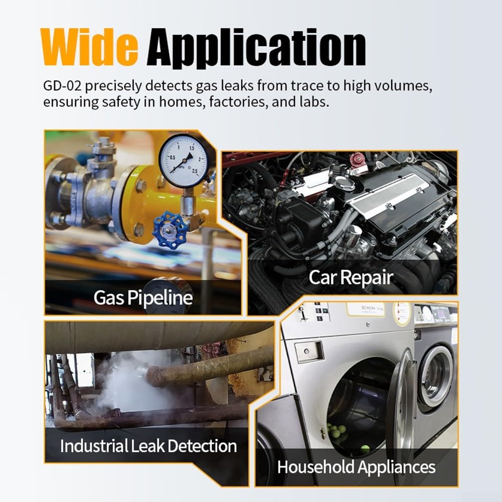 Detector de fugas de gas portátil GD-02 de alta sensibilidad para metano, propano y butano, monitor para seguridad en el garaje de RV
