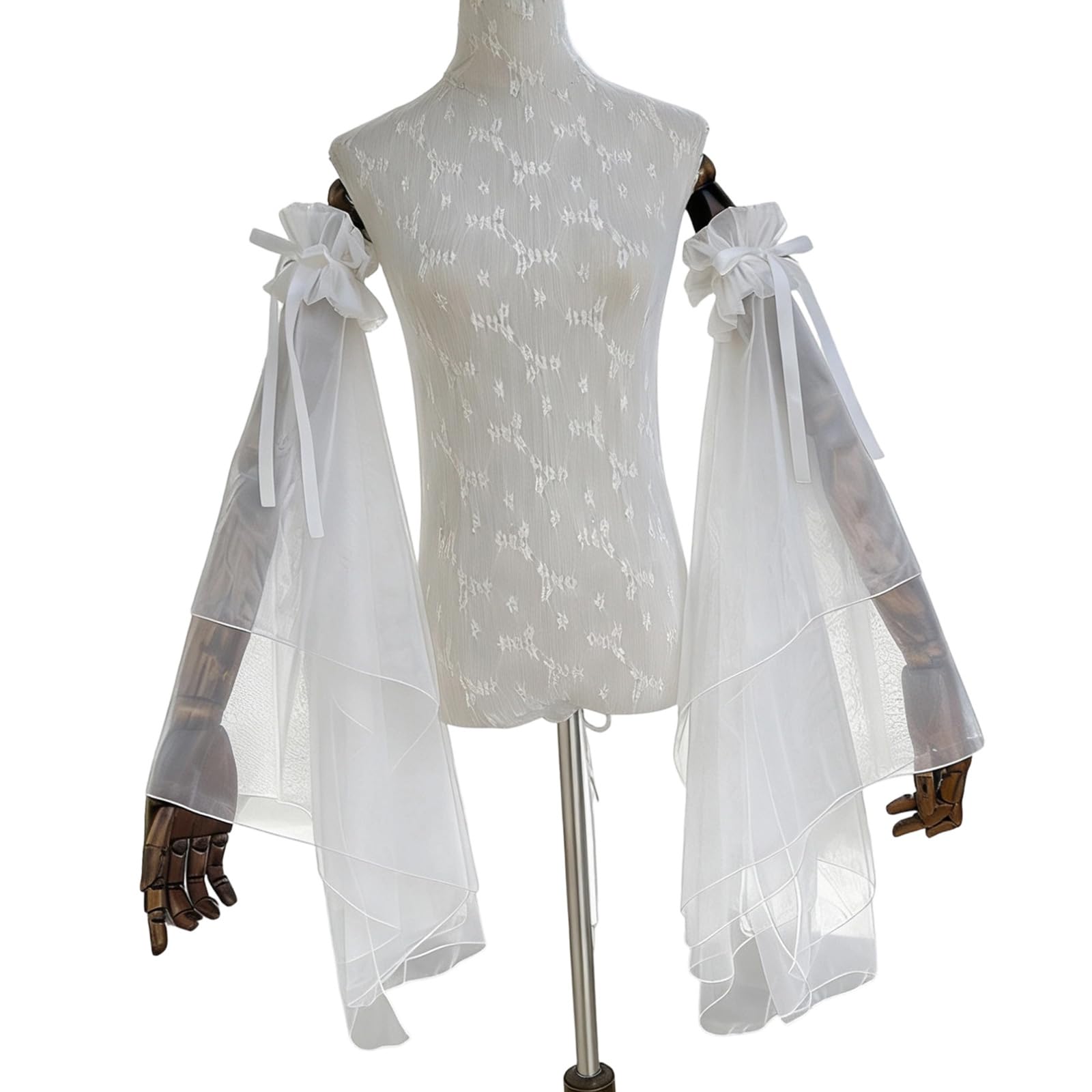 Romantic Tulle Arm Sleeves with Elegant Ruffle Cuffs for Banquet Wedding Formal Events Dress Up Props Wedding Arm Covers