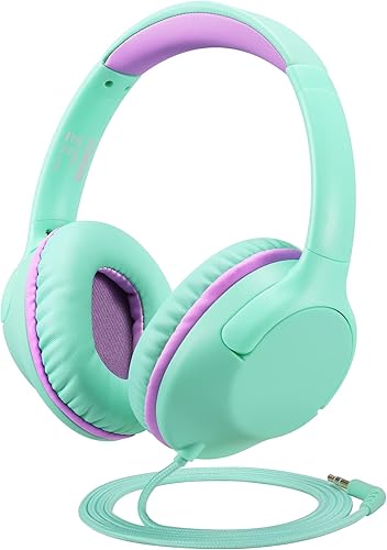 Auriculares de diadema para niñosadolescentesescuela con limitación de volumen de 94dB, ajustables, estéreo, cable jack de 3.5mm, para Fire