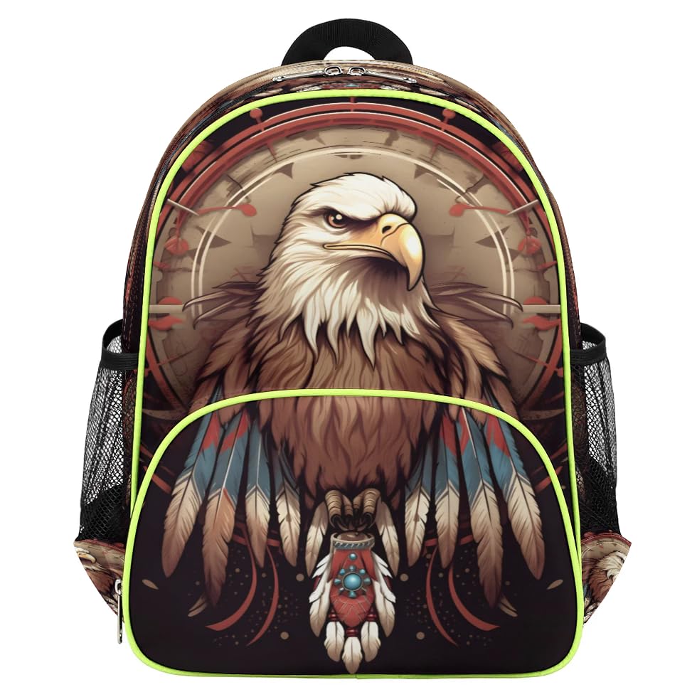 Sac à dos école et voyage au motif aigle ethnique pour garçon et fille