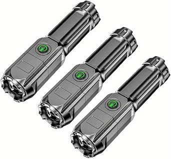 MVIOCS Rechargeable Flashlights 2 Pack - 2000 Lumens Super Bright, Zoomable LED Flashlight With 3 Modes, Compact For Camping, Emergency & Outdoor Use
