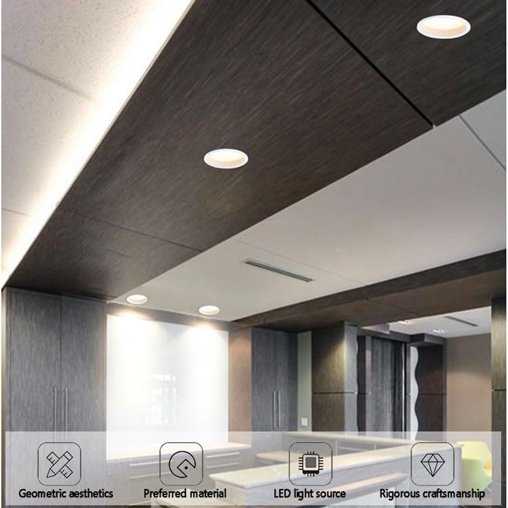 Confezione Da 20 Faretti Led Da Incasso Ultrasottili Da 3,3 Pollici/3,7 Pollici/4 Pollici/4,9 Pollici, 3 Cct, Dimmerabili A 3 Temperature (3000K/4000K/6000K), Con Cornice Bianca Sottile, Da Incasso,