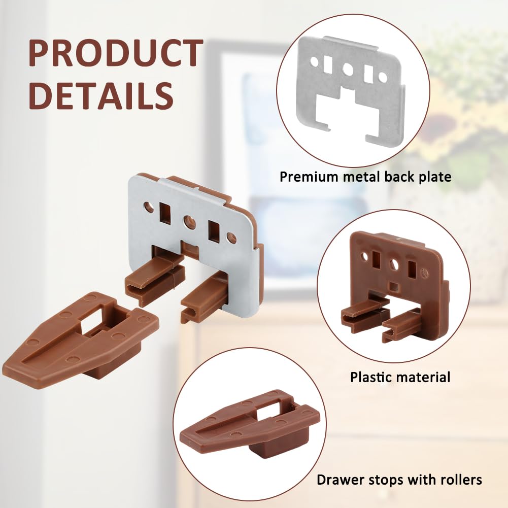 5 Sets Drawer Guide Kit,Drawer Slides Guides for Kenlin Rite-Trak II,Dresser Drawer Replacement Parts Repair Kit,with Metal Backing,Replacement Parts for Kenlin Rite-Trak II