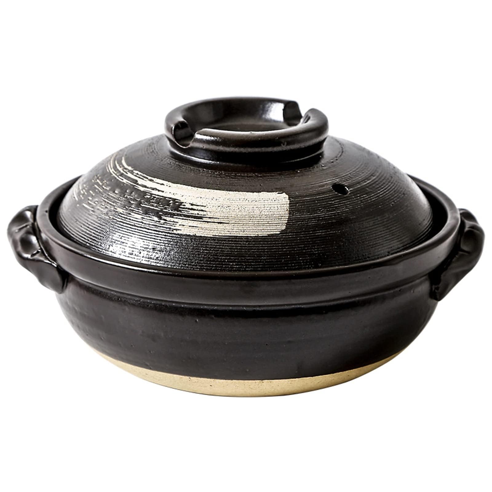 MYUYEE Soup Pot Ceramic Hot Pot Casserole, Round Clay Pot With Lid, Heat Resistant Round Earthenware, Rice Cooker For Stew Soup,0.9L