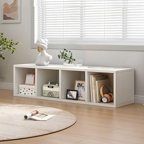 Miniatura 5 de CraftThink Gabinete de almacenamiento, estantería de madera contemporánea con estantería trasera cerrada para almacenamiento compacto, muebles de