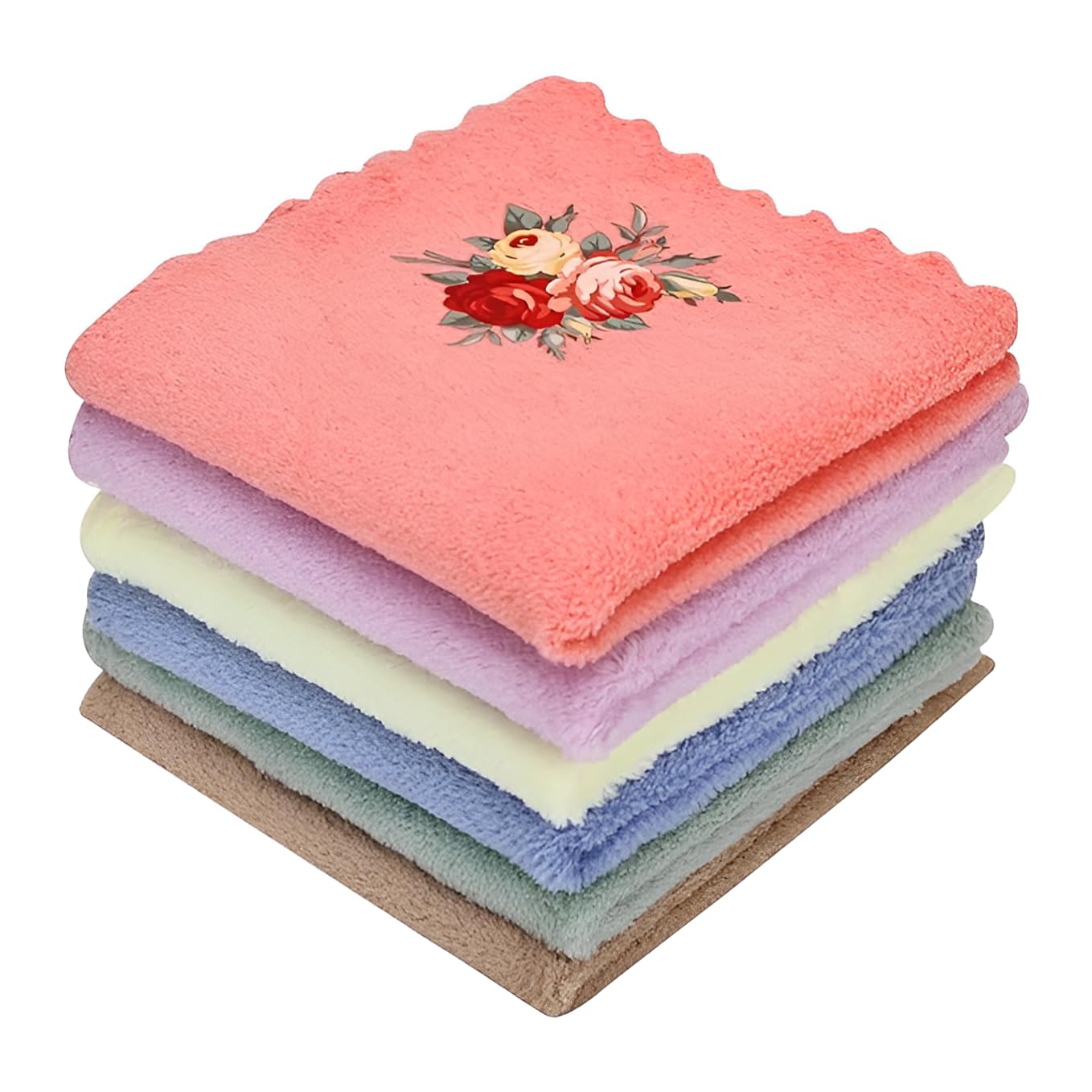 Baby Washcloths 12 Pack 12x12 Inches Microfiber Coral Fleece Extra Absorbent and Soft for Newborns, Infants and Toddlers