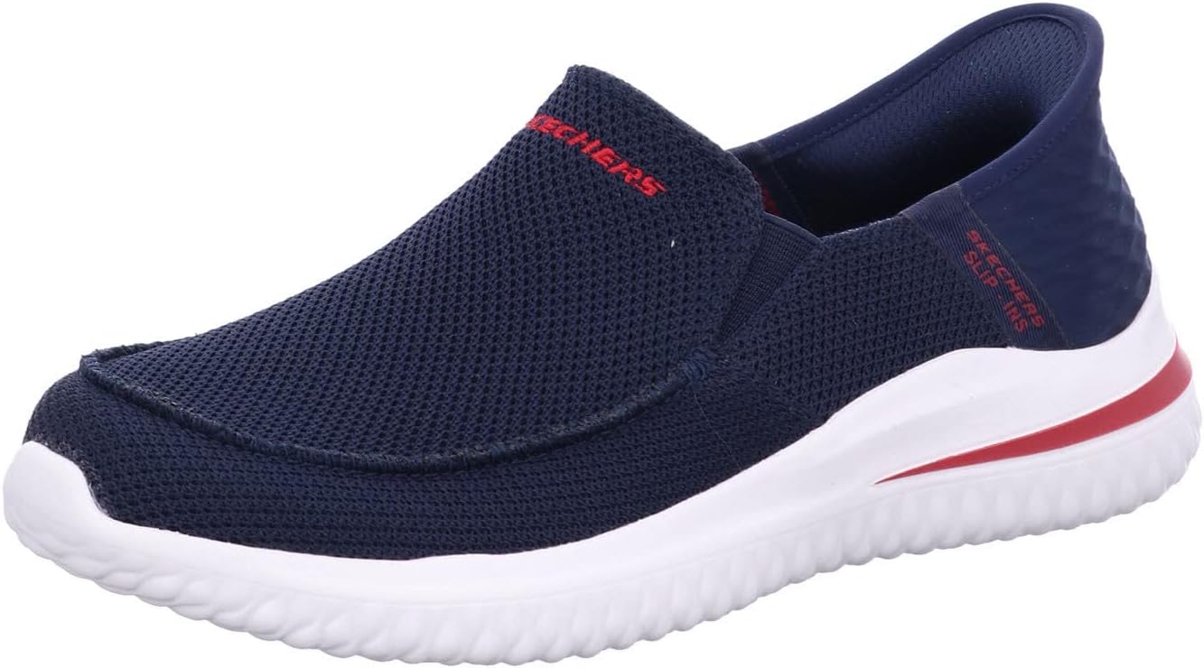 Skechers Men's DELSON 3.0 CABRINO Slip-On, Navy Knit, 10