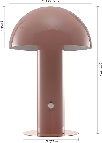 Miniatura 6 de JONATHAN Y JYL7115F Boletus - Lámpara de mesa LED integrada de hongo de hierro de 10.75 pulgadas, contemporánea, bohemia, recargable, inalámbrica,