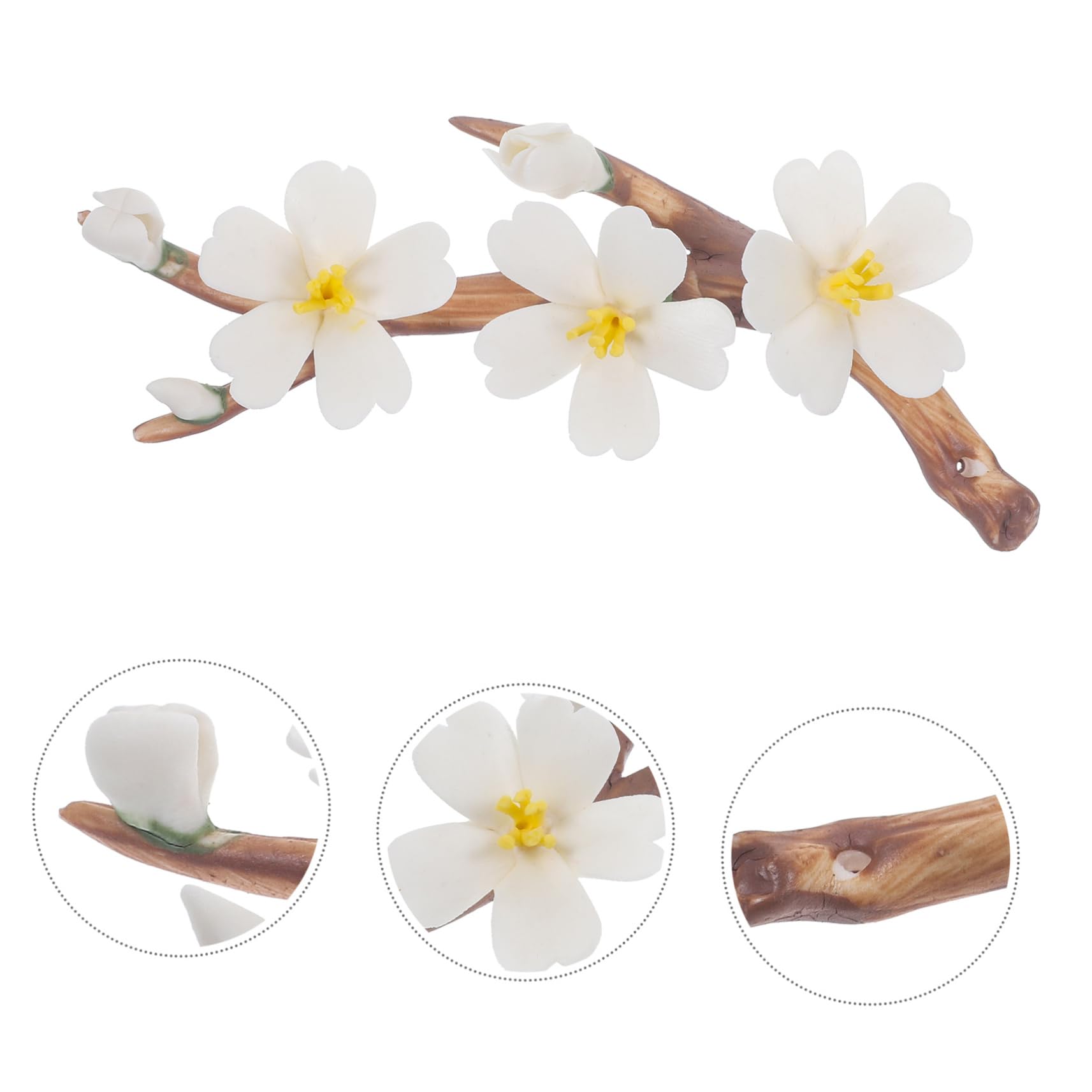 Cabilock 4stücke Handgefertigter Keramischer Räucherstäbchenhalter Blumenast-Form Für Meditation Aromatherapie Und Stilvolle Raumdekoration