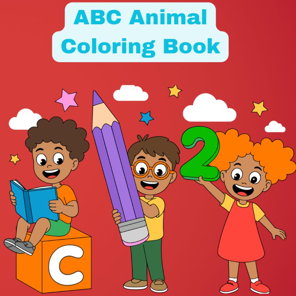 Cute animal ABC coloring for kids: Educational Coloring Pages with Animals for Preschool Children Ages 3-5