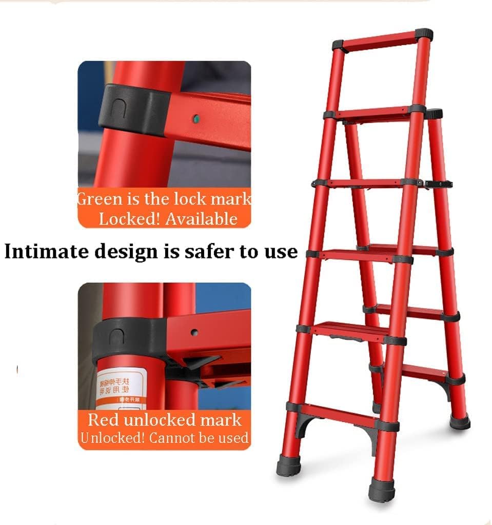 Home Telescoping Ladders Type A Aluminum Folding Ladder Sturdy and Reliable Portable Step Ladders 330 Lb/150kg Capacity