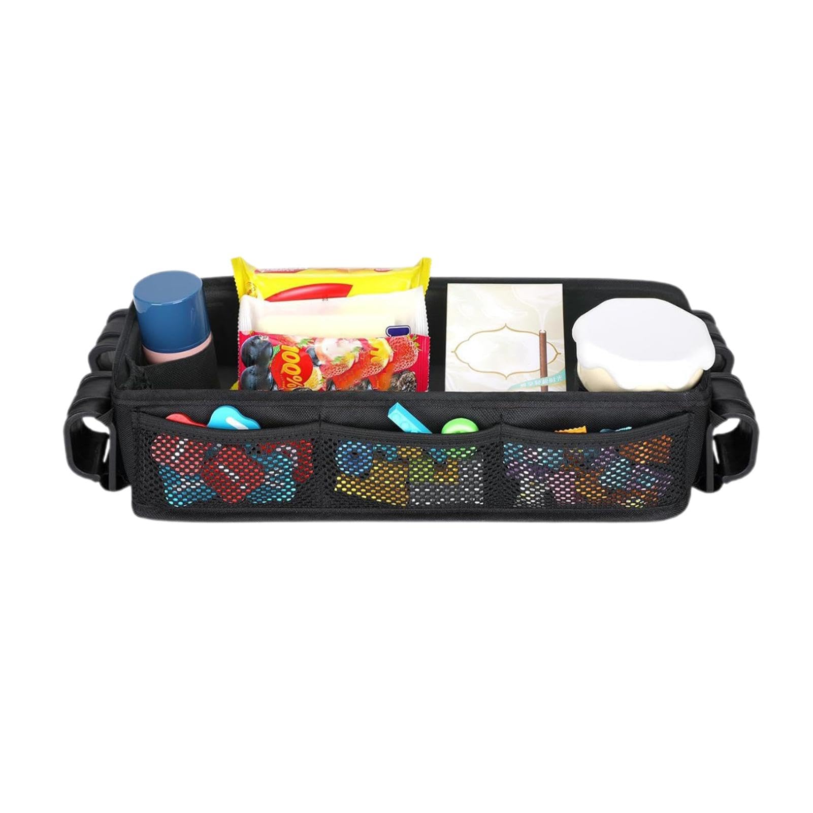 Huvqianu Stroller Snack Tray | Stroller Food Tray | Adjustable Snack Holder | Spill-Proof Stroller Tray, Baby Stroller Accessories, Cup Holder for Stroller, Stroller Feeding Tray