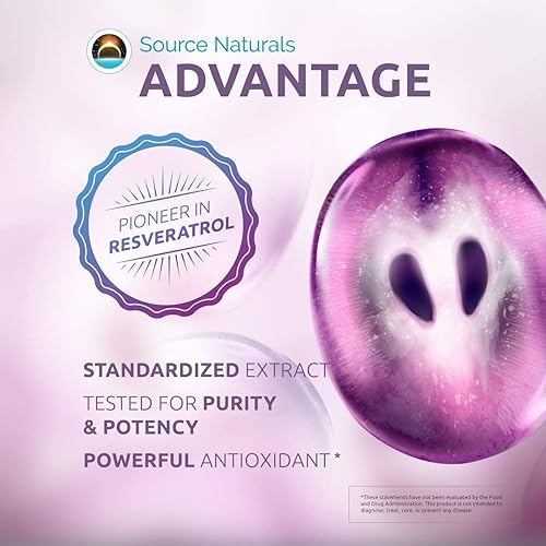Miniatura 5 de Source Naturals Resveratrol 100, para el Corazón y el Envejecimiento Saludable* 100 mg - 120 Cápsulas Vegetarianas