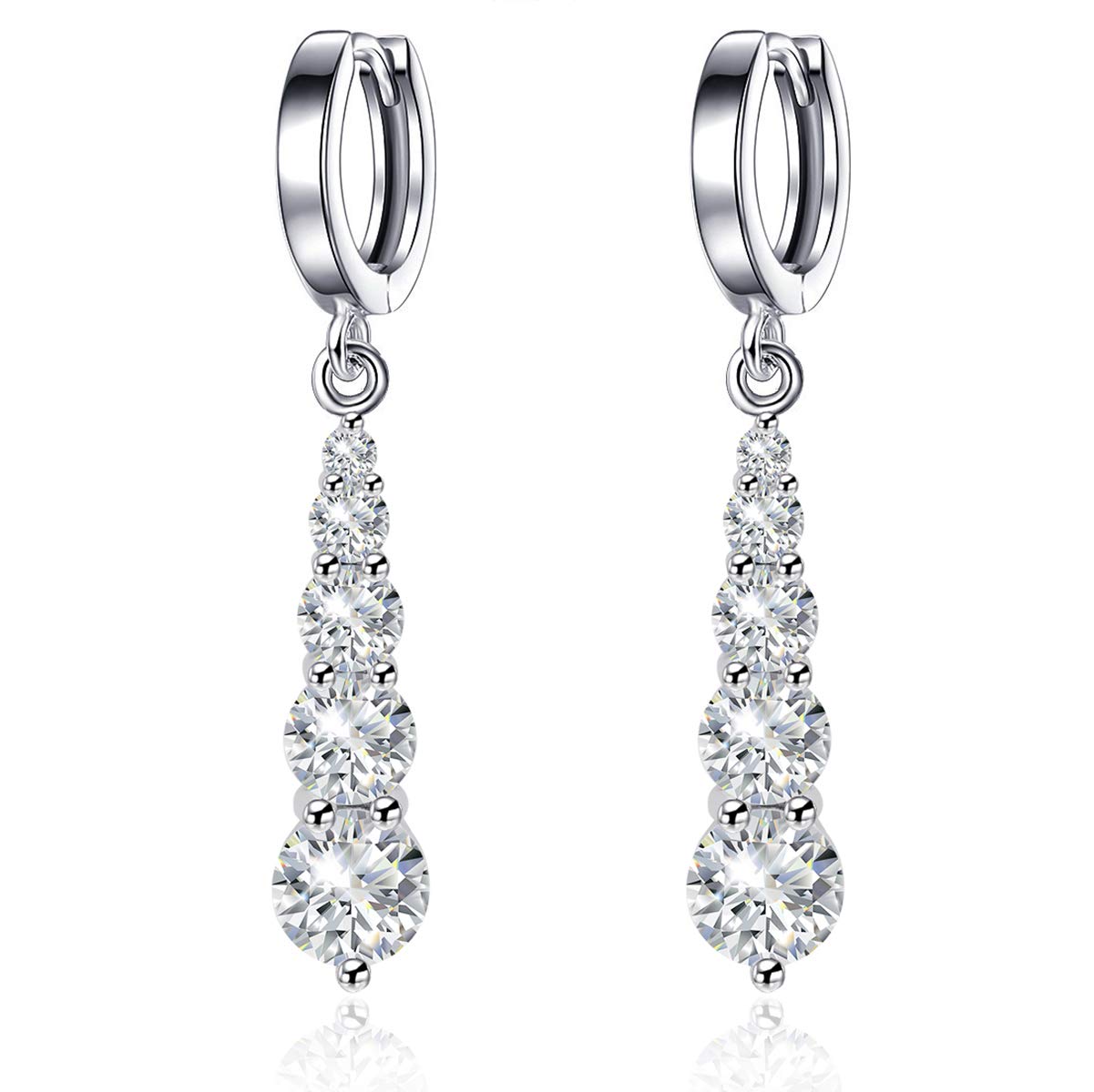 Bonayabo Cubic Zirconia 8 Shape Earrings Infinity Drop Dangle Earrings Pierced Chandelier Earrings Wedding Bridal Jewelry