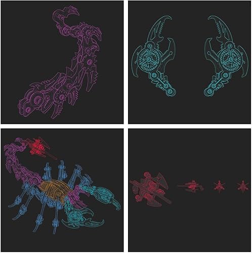 Miniatura 8 de Newcomer Rompecabezas de metal 3D de escorpión para adultos, kit de modelo de rey escorpión, rompecabezas de acero inoxidable, juguetes para adultos