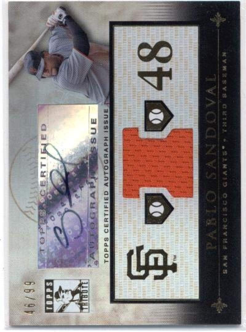 2010 Topps Tribute Autograph Relics #PS3 Pablo Sandoval - San Francisco Giants (Piece of Authentic Jersey MLB Baseball Card (Memorabilia/Game Used) (Autographed) /99 NM-MT